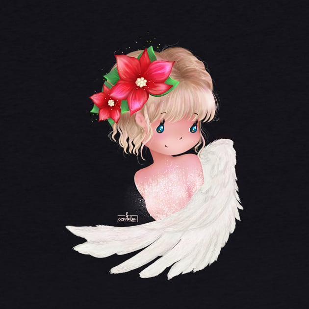 Christmas Poinsettia Angel by cisviolin